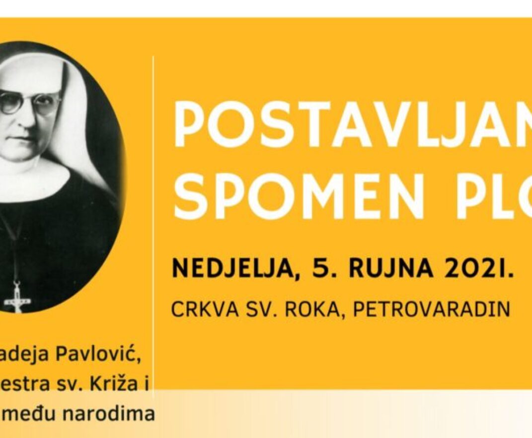 Otkrivanje spomen ploče u čast s. M. Amadeje Pavlović – najava