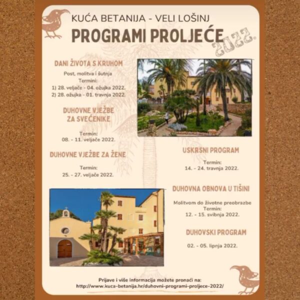 Trenutno pregledavate DUHOVNI PROGRAMI, proljeće 2022.