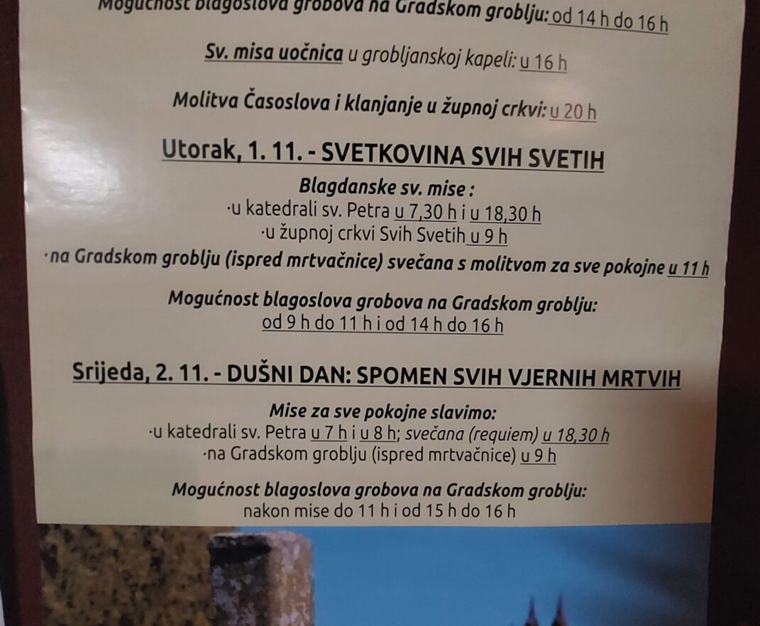 Svi Sveti i Dušni dan u Đakovu