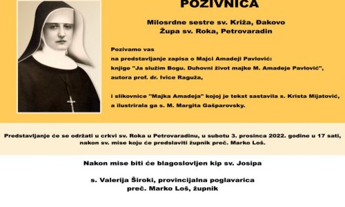 Predstavljanje zapisa o majci M. Amadeji Pavlović