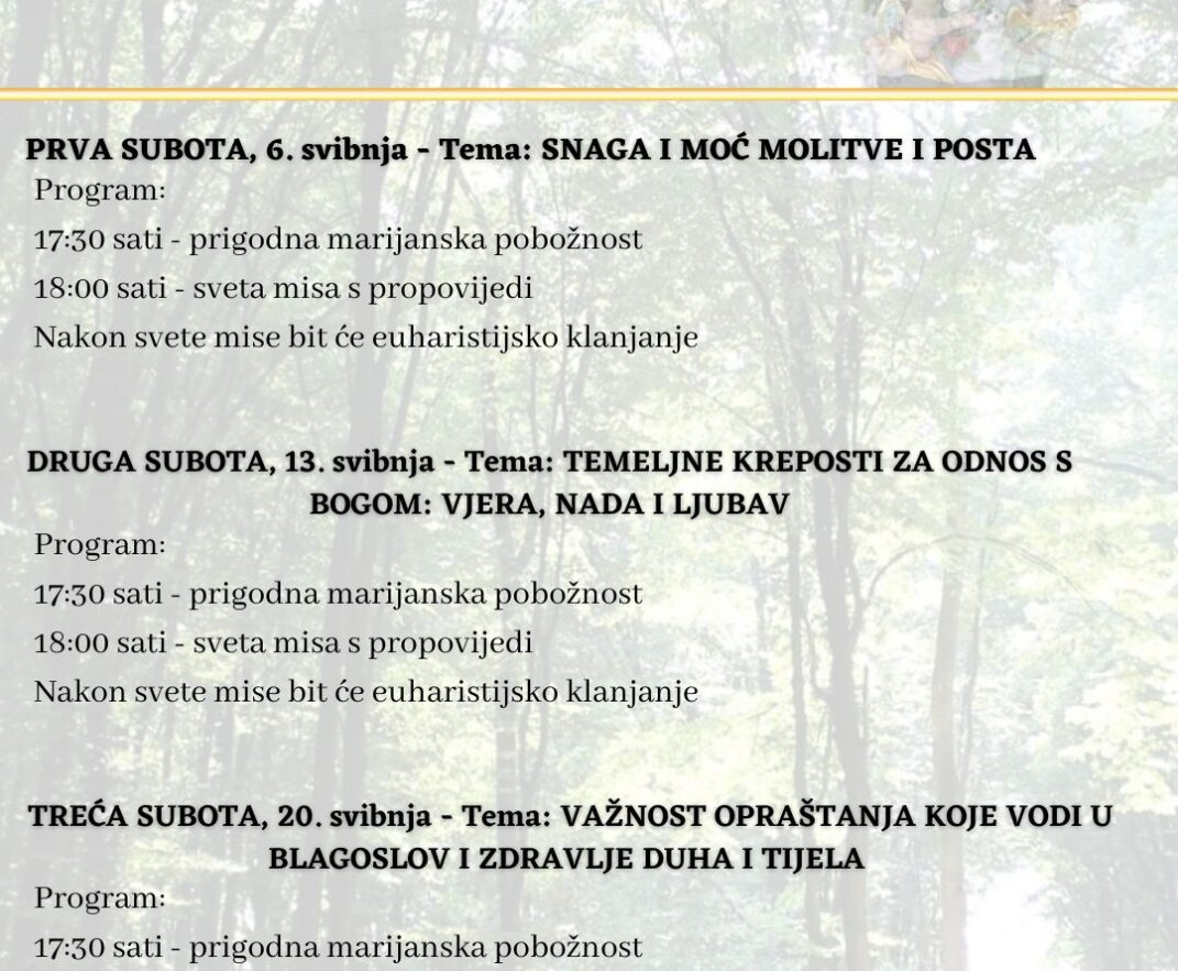 Duhovna priprava vjernika za proslavu 650. godina svetišta u Šumanovcima