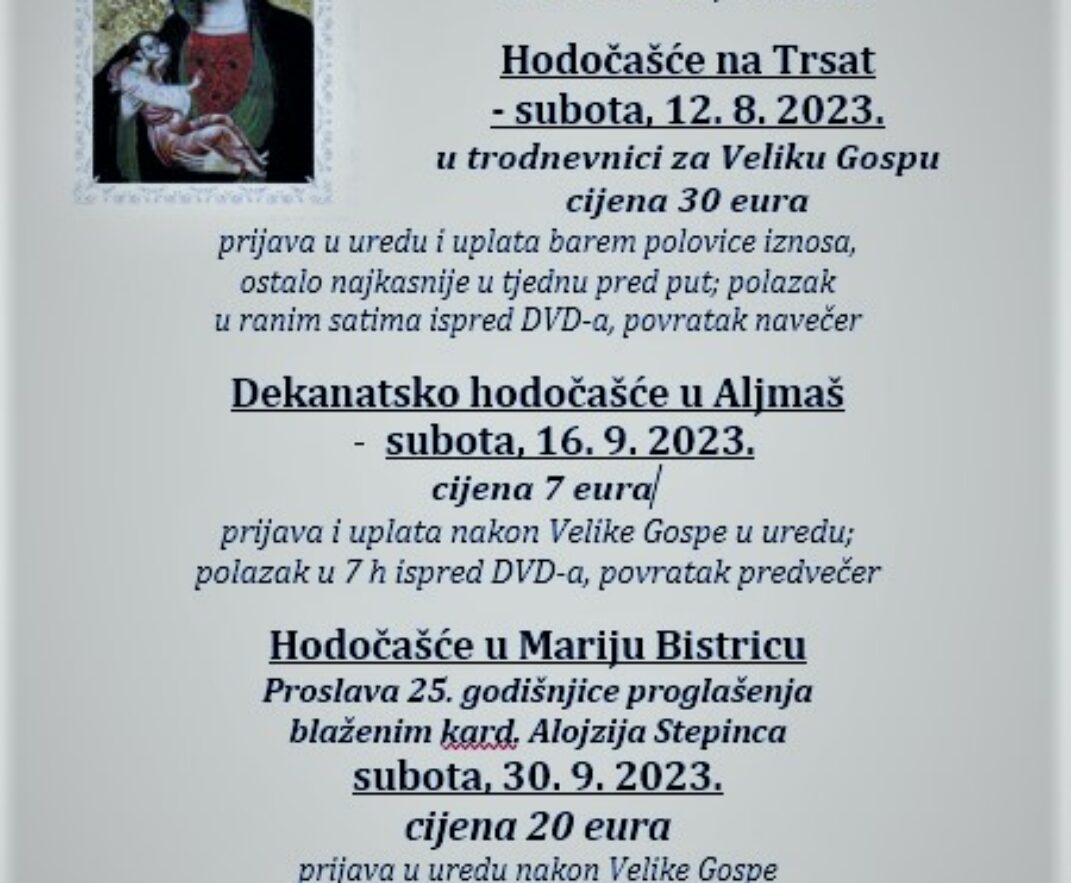 HODOČAŠĆA U MARIJANSKA SVETIŠTA