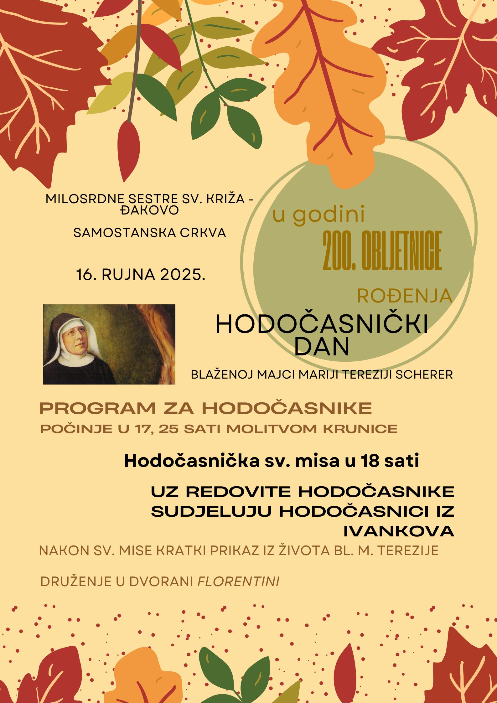 Hodočasnički dan bl majci M Tereziji rujan Ivankovo