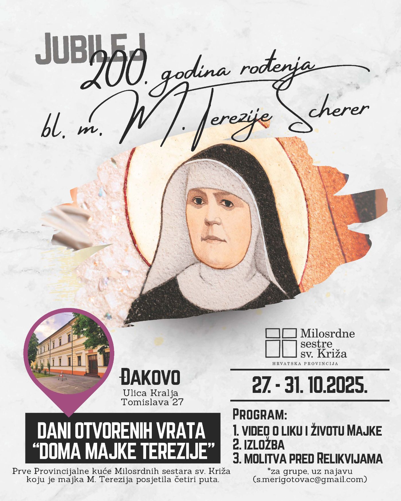 naslovna dani otvorenih vrata Zavrsetak jubileja 200 godina rodjenja bl majke Terezije