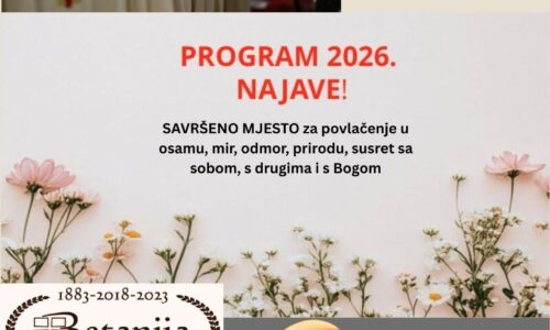 Programi u Kući Betaniji, Veli Lošinj 2026. NAJAVE!