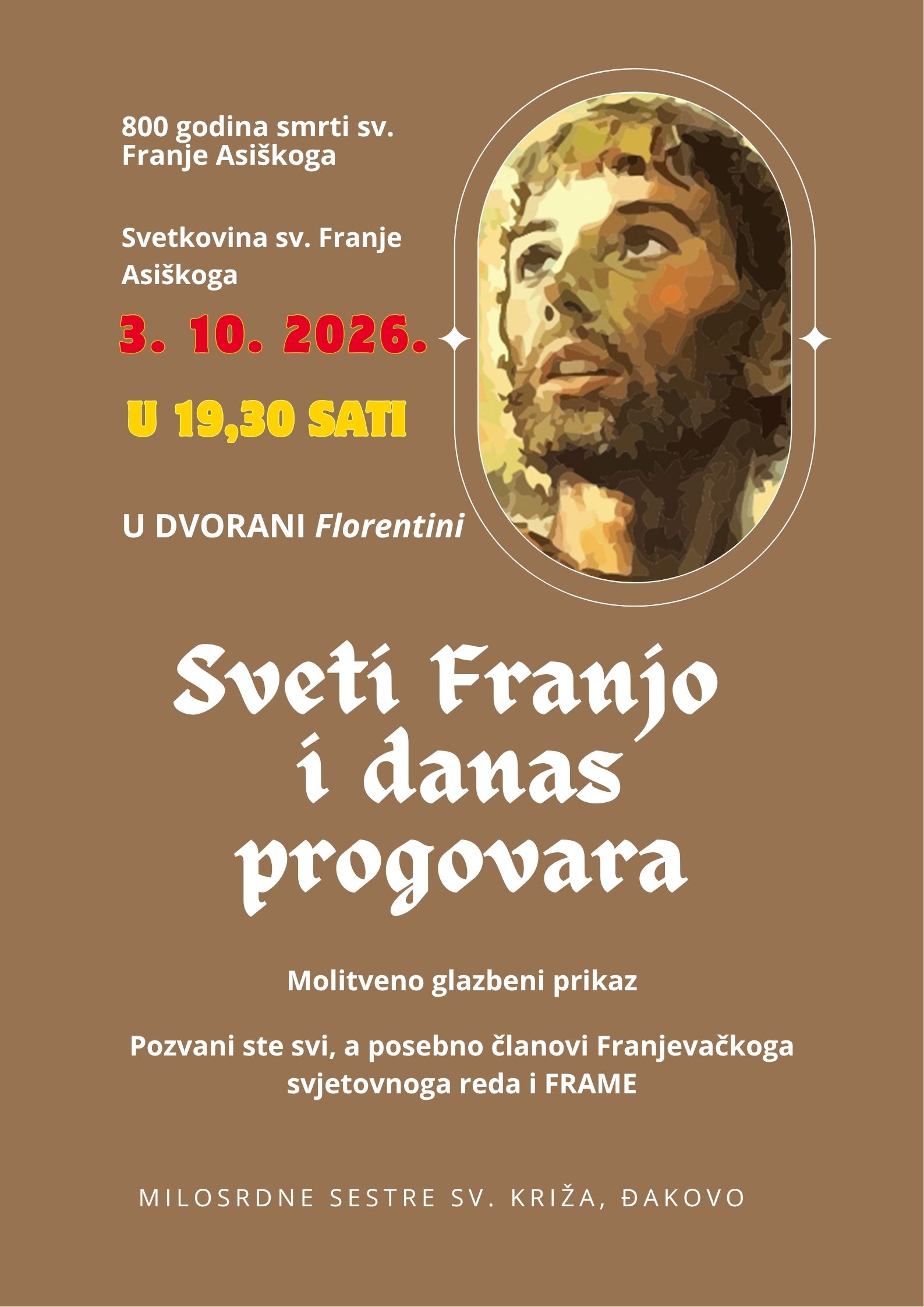 Trenutno pregledavate „Sveti Franjo i danas progovara“ molitveno-glazbeni prikaz – najava
